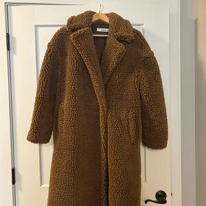 Cozy Brown Teddy Coat Mango